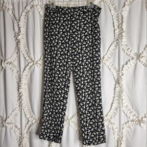 Tricot Chic Palm Tree Semi Sheer Pant Black Size 42 US Sz 6